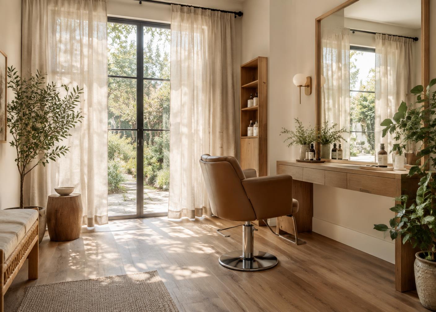 Adriana's private garden hair studio in Richmond